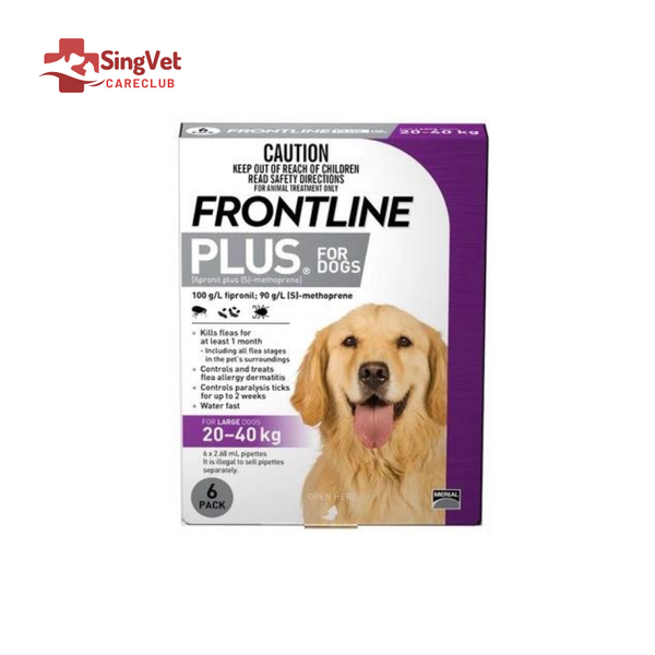 Frontline Plus Dog Spot-On (20-40kg) Large - Box of 6