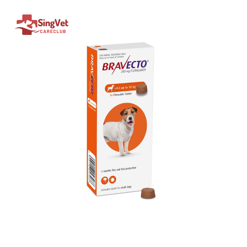 Bravecto Dog Single Tablet 250mg (4.5 to 10kg)
