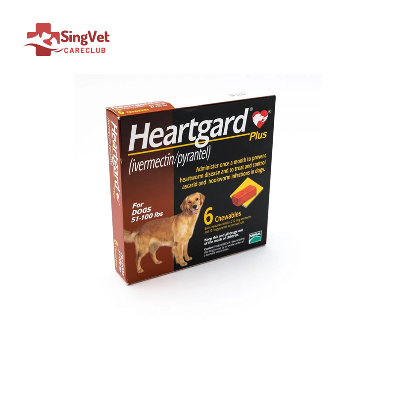 Heartgard Plus Tablet 272mcg (51 to 100lbs) Brown - Box of 6