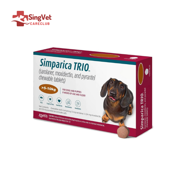 Simparica Trio Tablet (5.1 to 10kg) Caramel - Box of 3