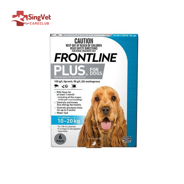 Frontline Plus Dog Spot-On (10-20kg) Medium - Box of 6