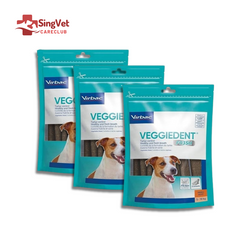 Bundle : 3 packs of Virbac C.E.T Veggiedent Vegetable Chews Z-Shape Small (<10kg)