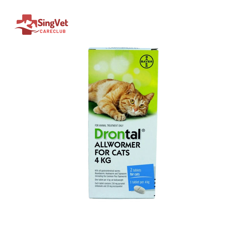 Bundle : 4 tablets of Drontal Cat Dewormer