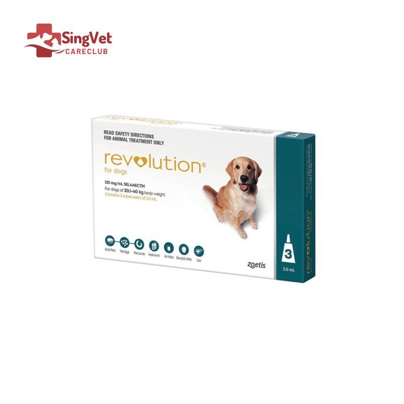 Revolution Dog Spot-On (20.1kg to 40kg) Teal - Box of 3
