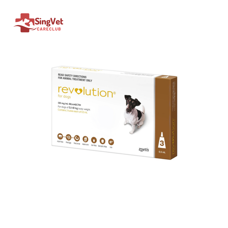 Revolution Dog Spot-On (5.1 to 10kg) Brown - Box of 3