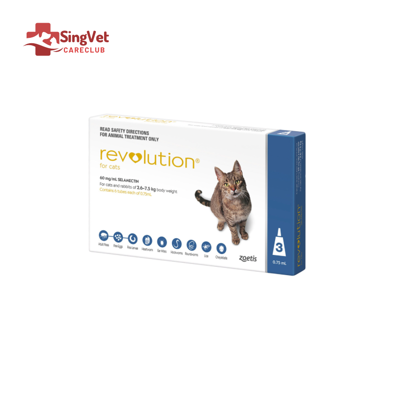 Revolution Cat Spot-On (2.6 to 6.8kg) Blue - Box of 3