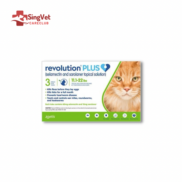 Revolution Plus Cat Spot-On (11 to 22lbs) Green - Box of 3
