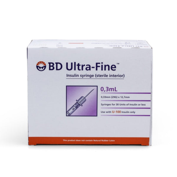 Insulin syringes BD ultra- fine II 0.3ml  0.25mm (31G) x 8mm -sold in 10 pieces per pack